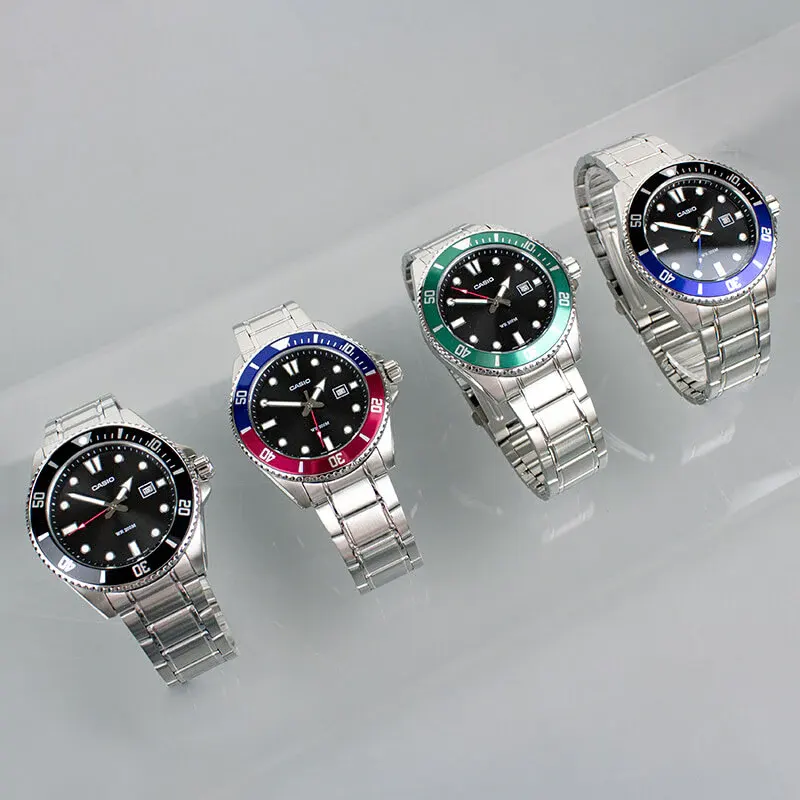 Casio Duro Diver's 200M Green Bezel Men's Watch- MDV-107D-3AV